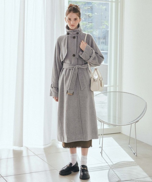 archives（アルシーヴ）の「２ｗａｙウールトレンチコート（トレンチコート・レディース・アイボリー/グレー/ブラック/シルバーグレー・MEDIUM）」の11枚目の写真