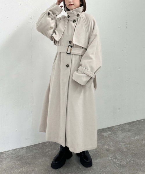 archives（アルシーヴ）の「２ｗａｙウールトレンチコート（トレンチコート・レディース・アイボリー/グレー/ブラック/シルバーグレー・MEDIUM）」の17枚目の写真