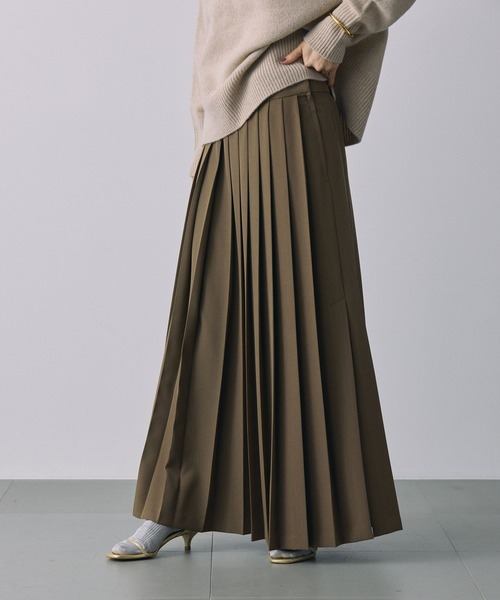 BABYLONE（バビロン）の「プリーツスリットスカート（スカート・レディース・ブラウン/チャコール・38inch/36inch）」の21枚目の写真