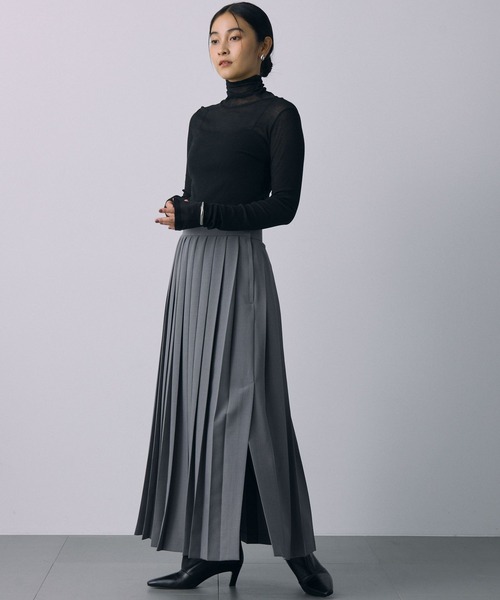 BABYLONE（バビロン）の「プリーツスリットスカート（スカート・レディース・ブラウン/チャコール・38inch/36inch）」の20枚目の写真
