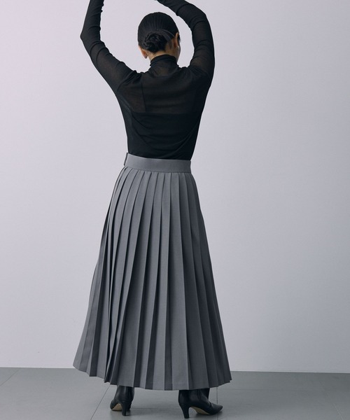 BABYLONE（バビロン）の「プリーツスリットスカート（スカート・レディース・ブラウン/チャコール・38inch/36inch）」の10枚目の写真