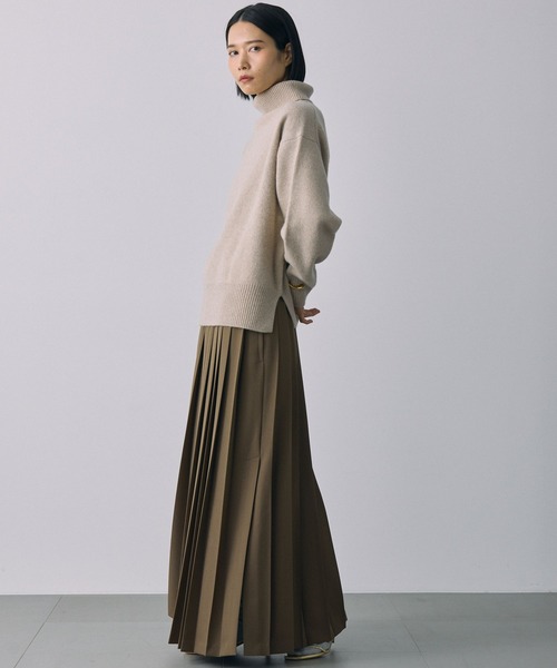 BABYLONE（バビロン）の「プリーツスリットスカート（スカート・レディース・ブラウン/チャコール・38inch/36inch）」の15枚目の写真