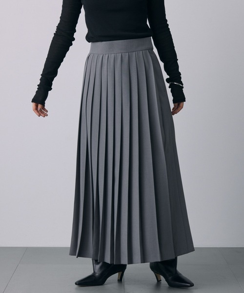 BABYLONE（バビロン）の「プリーツスリットスカート（スカート・レディース・ブラウン/チャコール・38inch/36inch）」の17枚目の写真