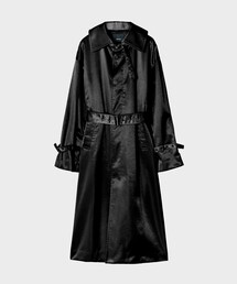 【08sircus/08サーカス】Satin padded long coat/サテンパデッドロングコート