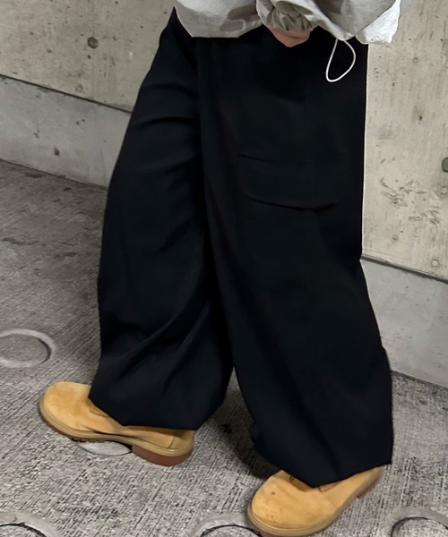 shrita（シュリータ）の「ボリュームワイドカーゴパンツ【低身長さん向けSサイズ展開あり】（カーゴパンツ・キッズ・ブラウン/ブラック/カーキ・S/M/L）」の15枚目の写真