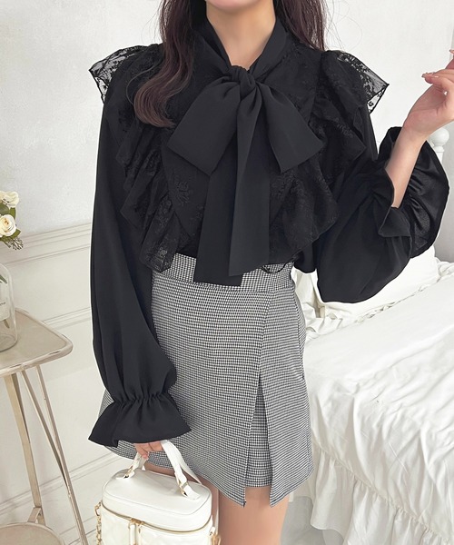 セール】レースボウタイブラウス【ZOZOTOWN限定アイテム】（シャツ