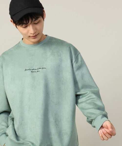 【セール】【新感覚きれいめロゴスウェット】フェイクスエードミニロゴプルオーバー（スウェット）｜a.v.v（アーヴェヴェ）