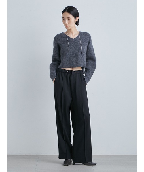 MIESROHE（ミースロエ）の「シャギーＶネックワイドニット（ニット/セーター・レディース・チャコールグレー/レッド/ホワイト・FREE）」の16枚目の写真