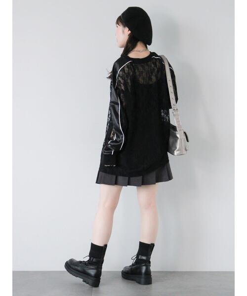 ehka sopo（エヘカソポ）の「切替プリーツミニスカート（スカート・レディース・チャコールグレー/ブラック/ベージュ・F）」の14枚目の写真