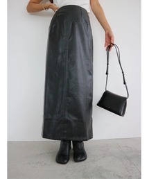 TRUNC 88 | Vegan leather Straight skirt(スカート)