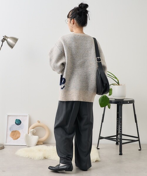 FREAK'S STORE(フリークスストア)の「ビッグロゴ デザインニット(ニット/セーター・レディース・オフホワイト/ネイビー・フリ-)」の6枚目の写真