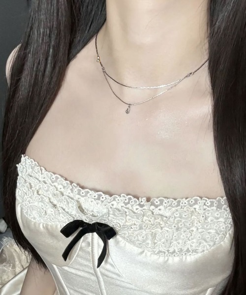 LA VORAGINE（ラ ヴォラジネ）の「2連ジルコンネックレス（ネックレス・レディース・シルバー/ゴールド・FREE）」の10枚目の写真