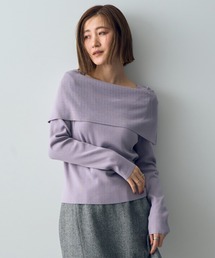 ラベンダーオフショルダーバルーンニット ラベンダー」に該当するニット/セーター（オフショルダー