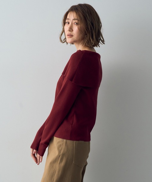 YECCA VECCA（イェッカヴェッカ）の「オフショルニット（ニット/セーター・レディース・ラベンダー/ブラック/アイボリー/レッド・FREE）」の20枚目の写真