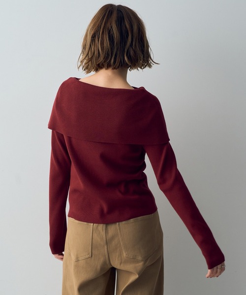 YECCA VECCA（イェッカヴェッカ）の「オフショルニット（ニット/セーター・レディース・ラベンダー/ブラック/アイボリー/レッド・FREE）」の21枚目の写真