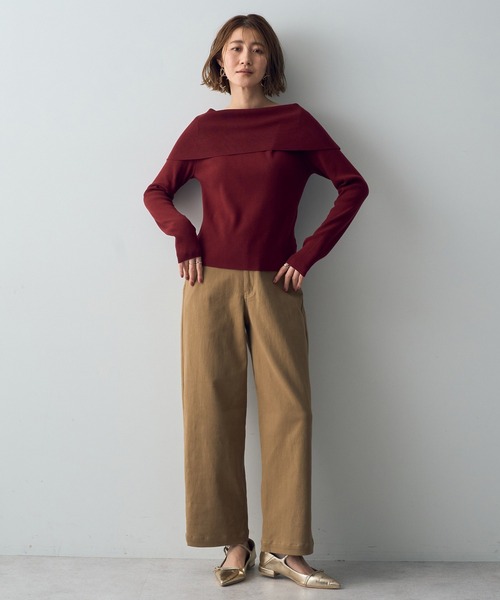 YECCA VECCA（イェッカヴェッカ）の「オフショルニット（ニット/セーター・レディース・ラベンダー/ブラック/アイボリー/レッド・FREE）」の22枚目の写真