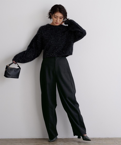 UR'S(ユアーズ)の「起毛ツイルカーブパンツ(その他パンツ・レディース・ブラック/チャコール/キャメル・M)」の4枚目の写真