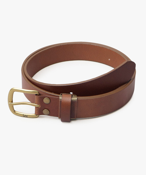 本革 ゴールドスクエアバックル レザーナローベルト 30mm（ベルト