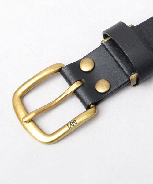 本革 ゴールドスクエアバックル レザーナローベルト 30mm（ベルト