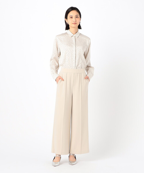 COMME CA(コムサ)の「【セットアップ対応】ウェーブサテンドットプリント シャツ(シャツ/ブラウス・レディース・オフホワイト・11号)」の2枚目の写真
