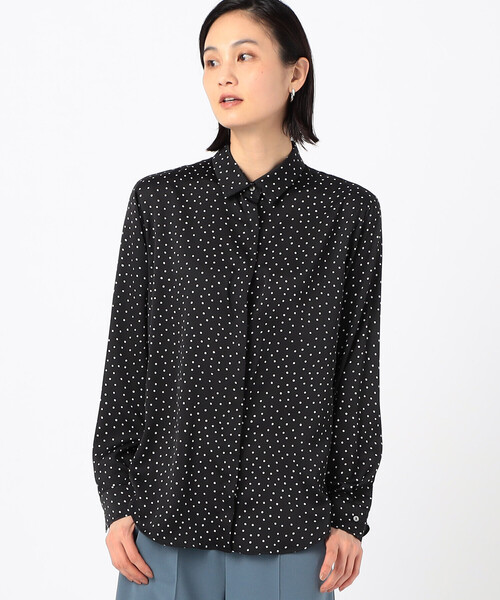 COMME CA(コムサ)の「【セットアップ対応】ウェーブサテンドットプリント シャツ(シャツ/ブラウス・レディース・オフホワイト・11号)」の6枚目の写真