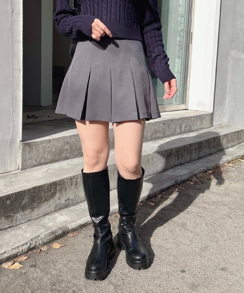 INGNI（イング）の「ボックスプリーツスカパン(セットアップ対応)（スカート・レディース・ベージュ/ブラック/グレー/オフホワイト・FREE）」の9枚目の写真