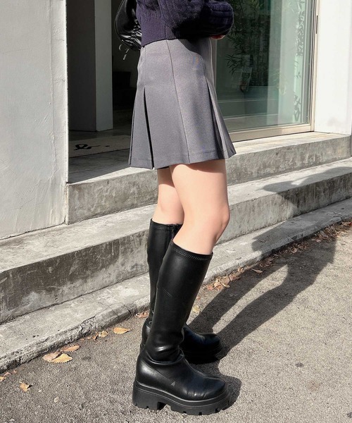 INGNI（イング）の「ボックスプリーツスカパン(セットアップ対応)（スカート・レディース・ベージュ/ブラック/グレー/オフホワイト・FREE）」の10枚目の写真