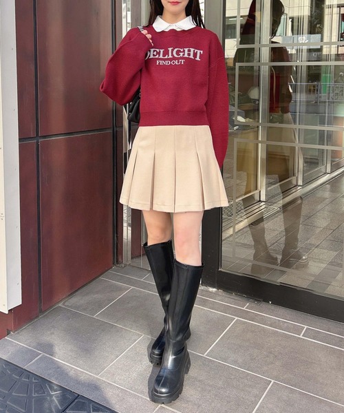 INGNI（イング）の「ボックスプリーツスカパン(セットアップ対応)（スカート・レディース・ベージュ/ブラック/グレー/オフホワイト・FREE）」の16枚目の写真