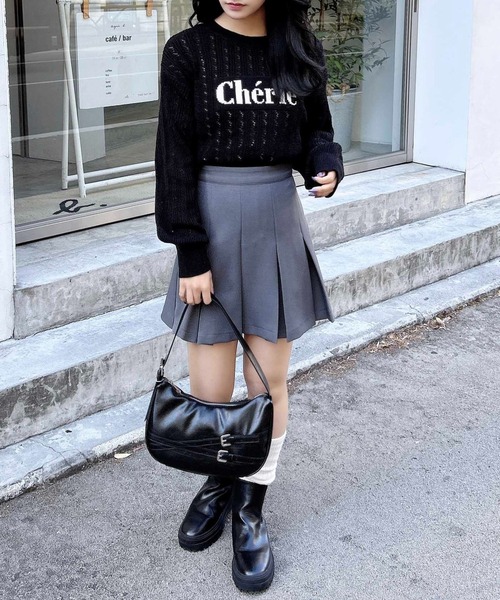 INGNI（イング）の「ボックスプリーツスカパン(セットアップ対応)（スカート・レディース・ベージュ/ブラック/グレー/オフホワイト・FREE）」の22枚目の写真