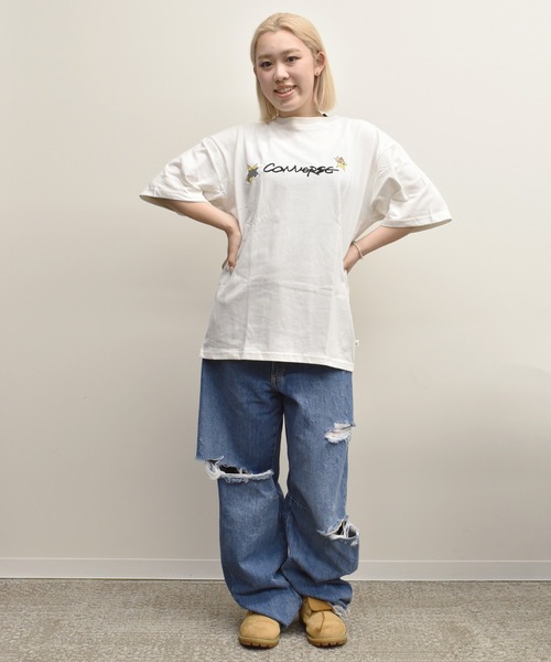 CONVERSE（コンバース）の「CONVERSE/コンバース CV X TOMｼｼｭｳBIGTｼｬﾂ Tシャツ 5287-5811（Tシャツ/カットソー・レディース・ホワイト系その他/ブラック系その他2/ブラック系その他/ホワイト系その他2・M）」の8枚目の写真