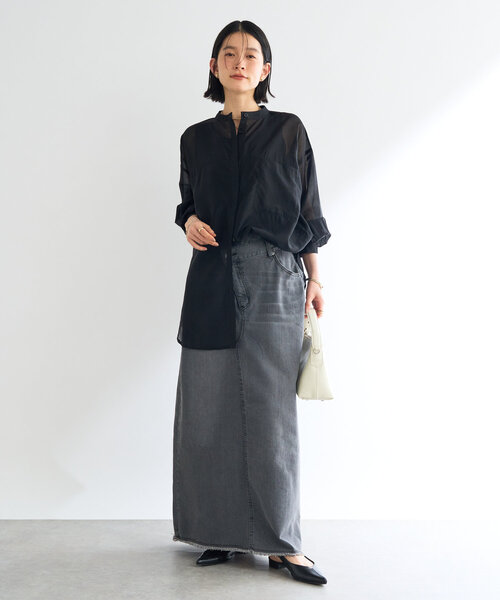 【新品タグ付き】セール！un dix cors シアーオーバーシャツ セール】シアーオーバーシャツ（シャツ/ブラウス）｜un dix cors