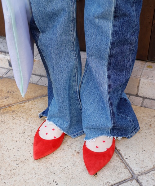 Three Four Time(スリーフォータイム)の「配色デニムパンツ(デニムパンツ・レディース・インディゴブルー・S/M)」の8枚目の写真