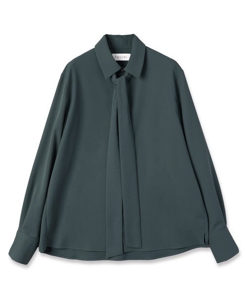 CULLNI(クルニ)の「Dry Karsey Bow Tie Long Sleeve Shirt(シャツ/ブラウス・メンズ・ホワイト/グリーン/ブルー/ブラック/ブルーグレー・0/1/2)」の9枚目の写真