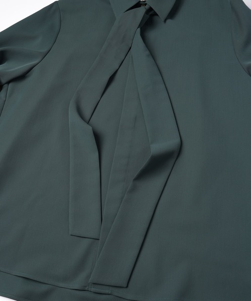 CULLNI(クルニ)の「Dry Karsey Bow Tie Long Sleeve Shirt(シャツ/ブラウス・メンズ・ホワイト/グリーン/ブルー/ブラック/ブルーグレー・0/1/2)」の10枚目の写真