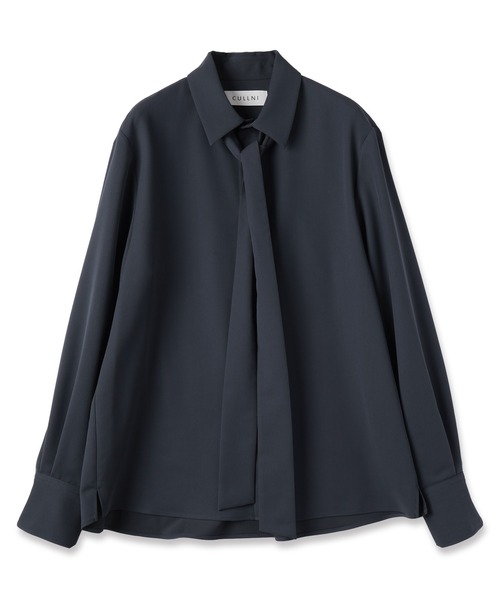 CULLNI(クルニ)の「Dry Karsey Bow Tie Long Sleeve Shirt(シャツ/ブラウス・メンズ・ホワイト/グリーン/ブルー/ブラック/ブルーグレー・0/1/2)」の15枚目の写真