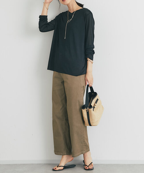 un dix cors（アンディコール）の「《ヘルシーな透け感》ラメシアーロンT（Tシャツ/カットソー・レディース・シルバー/ブラック/ベージュ・FREE）」の19枚目の写真