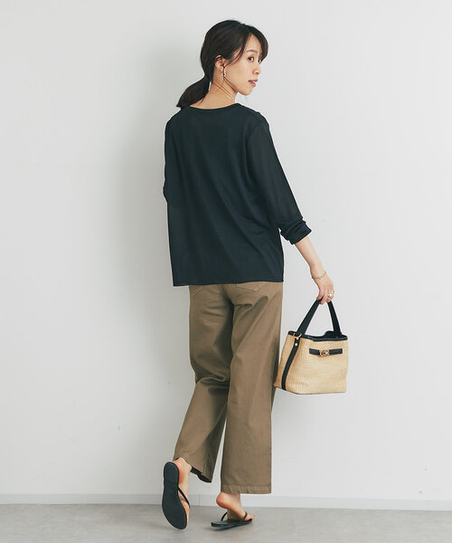 un dix cors（アンディコール）の「《ヘルシーな透け感》ラメシアーロンT（Tシャツ/カットソー・レディース・シルバー/ブラック/ベージュ・FREE）」の21枚目の写真