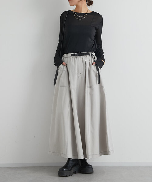 un dix cors（アンディコール）の「《ヘルシーな透け感》ラメシアーロンT（Tシャツ/カットソー・レディース・シルバー/ブラック/ベージュ・FREE）」の4枚目の写真