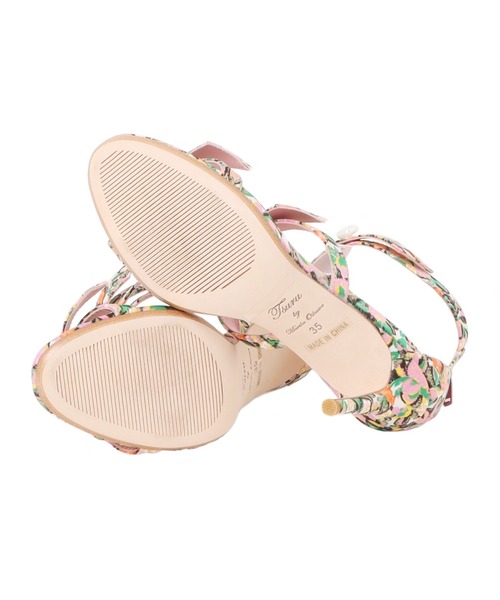 TSURU by Mariko Oikawa(ツルバイマリコオイカワ)の「TSURU by Mariko Oikawa / Musee(フラワープリントリボンサンダル)(サンダル・レディース・ピンク・35/36)」の3枚目の写真