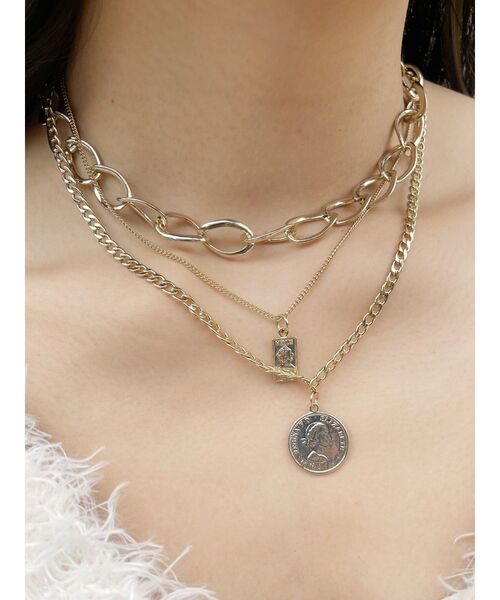 EVRIS（エヴリス）の「3連チェーンネックレス（ネックレス・レディース・シルバー/ゴールド・FREE）」の19枚目の写真