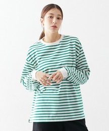 高身長　綿混ゆったりシルエット長袖ボーダーカットソー（トールサイズ）