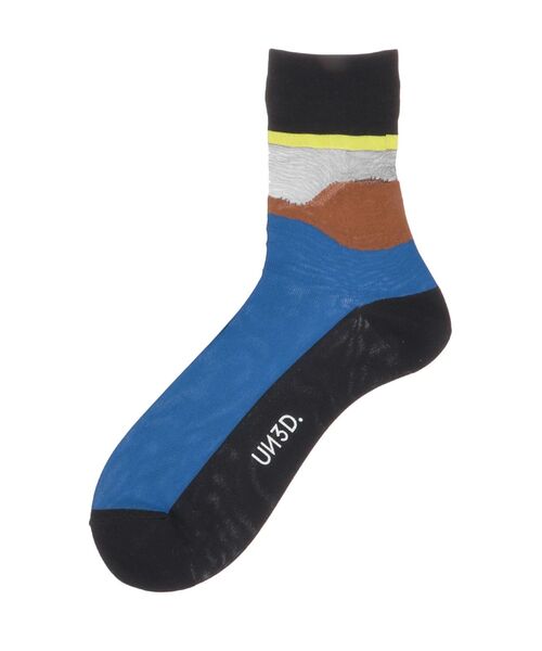 UN3D.（アンスリード）の「ASYMMETRY SHEER SOCKS / アシンメトリーシアーソックス（ソックス/靴下・レディース・ターコイズブルー/ブルー・FREE）」の15枚目の写真