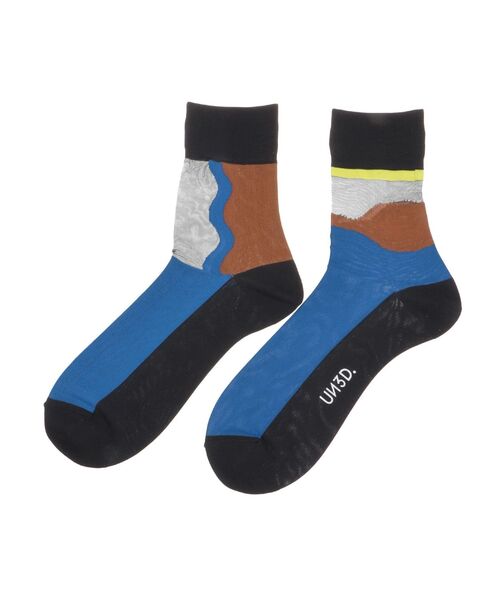 UN3D.（アンスリード）の「ASYMMETRY SHEER SOCKS / アシンメトリーシアーソックス（ソックス/靴下・レディース・ターコイズブルー/ブルー・FREE）」の20枚目の写真