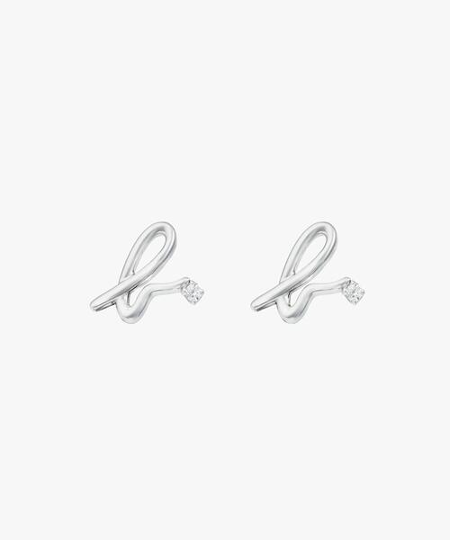 agnes b.★上品\"Carving of love\" ハート ロゴ ピアス ☆agnes b. アニエスベー ハート b. loved ピアス (Agnes b