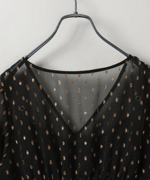 JEANASIS（ジーナシス）の「シアージャガードボリュームワンピース/308772（ワンピース・レディース・ブラック系その他/ホワイト系その他・FREE）」の9枚目の写真