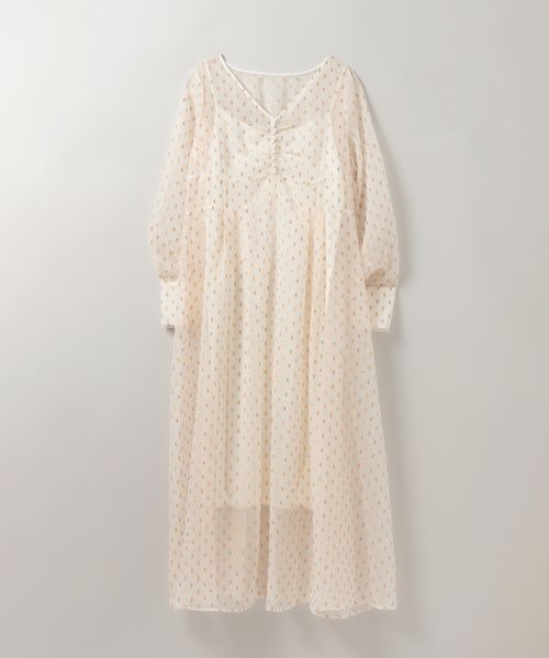 MSGM ジャガード　ボリューム　ワンピース 新作！ギャザーボリュームジャガードキャミワンピース | FRAY