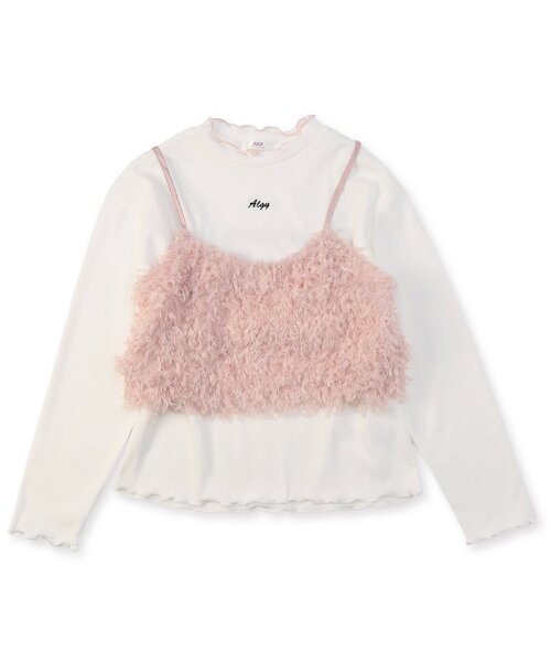 algy（アルジー）の「テープヤーンビスチェ&リブロンTセット（Tシャツ/カットソー・キッズ・ピンク/サックスブルー/オフホワイト・X-SMALL/MEDIUM/XX-SMALL/SMALL）」の3枚目の写真