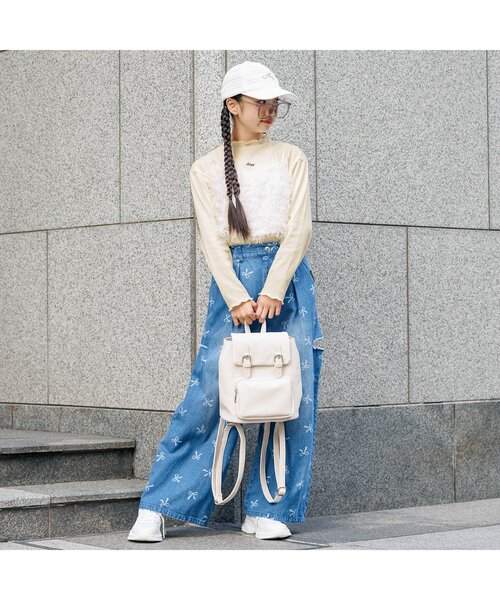 algy（アルジー）の「テープヤーンビスチェ&リブロンTセット（Tシャツ/カットソー・キッズ・ピンク/サックスブルー/オフホワイト・X-SMALL/MEDIUM/XX-SMALL/SMALL）」の4枚目の写真