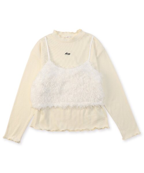 algy（アルジー）の「テープヤーンビスチェ&リブロンTセット（Tシャツ/カットソー・キッズ・ピンク/サックスブルー/オフホワイト・X-SMALL/MEDIUM/XX-SMALL/SMALL）」の5枚目の写真