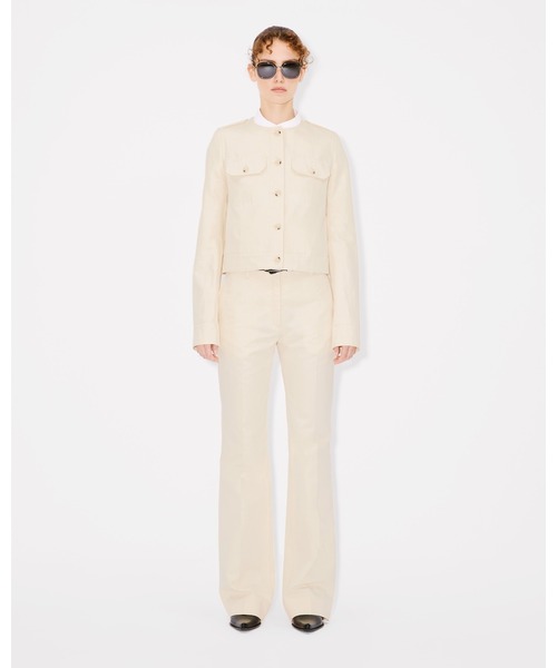 $ KENZO レディースジャケット 38 ホワイト Single-breasted jacket with Kenzo Sketch print Kenzo for